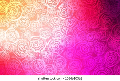 Light Pink, Yellow vector abstract doodle wallpaper. Brand-new colored illustration in blurry style with roses. The doodle design can be used for your web site.