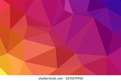 Light Pink, Yellow vector abstract mosaic pattern. Shining polygonal illustration, which consist of triangles. Brand-new style for your business design.