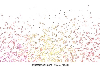 Light Pink, Yellow vector abstract colorful background, which consist of triangles. Pattern with colored triangles on white background.