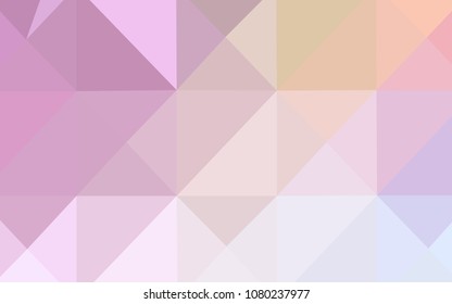 Light Pink, Yellow vector abstract polygonal pattern. A sample with polygonal shapes. The best triangular design for your business.