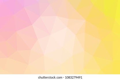 Light Pink, Yellow vector abstract mosaic backdrop. Polygonal abstract illustration with gradient. Completely new template for your banner.