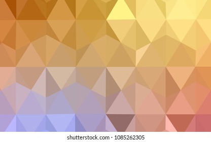 Light Pink, Yellow vector abstract mosaic pattern. Polygonal abstract illustration with gradient. A completely new design for your leaflet.