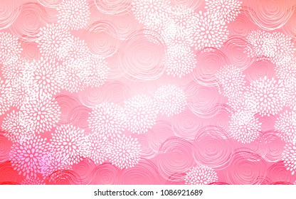 Light Pink, Yellow vector abstract doodle template. A vague abstract illustration with flowers in doodles style. The elegant pattern can be used as a part of a brand book.