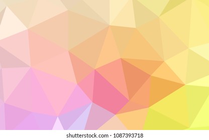 Light Pink, Yellow vector abstract polygonal background. Colorful illustration in polygonal style with gradient. Brand new style for your business design.