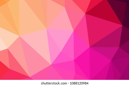 Light Pink, Yellow vector abstract mosaic backdrop. Geometric illustration in Origami style with gradient.  Polygonal design for your web site.