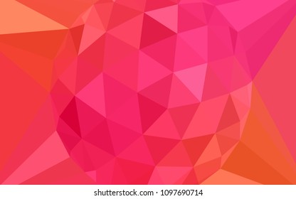 Light Pink, Yellow vector abstract polygonal template with a gem in a centre. Colorful illustration in a polygonal style. Textured pattern for your backgrounds.