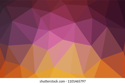 Light Pink, Yellow vector abstract polygonal pattern. Creative illustration in halftone style with gradient. That new template can be used for your brand book.