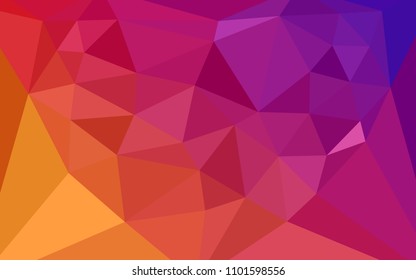 Light Pink, Yellow vector abstract polygonal pattern with a heart in a centre. Elegant polygonal illustration with gradient. New template for your brand book.