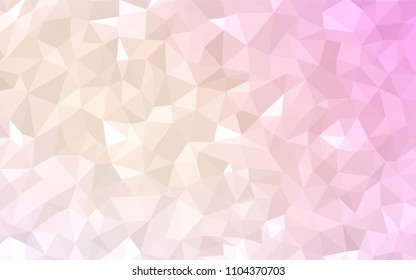 Light Pink, Yellow vector abstract mosaic background. Polygonal abstract illustration with gradient. Triangular pattern for your design.