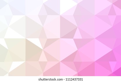 Light Pink, Yellow vector abstract polygonal pattern. Shining colorful illustration with triangles. Triangular pattern for your business design.