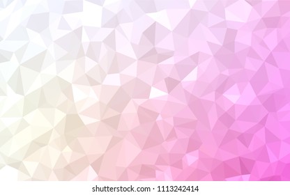 Light Pink, Yellow vector abstract polygonal pattern. Creative geometric illustration in Origami style with gradient. Textured pattern for your backgrounds.