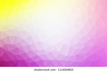 Light Pink, Yellow vector abstract polygonal template. Colorful illustration in polygonal style with gradient. Brand new style for your business design.