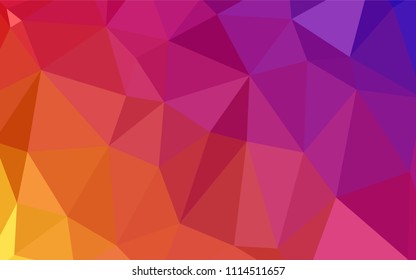 Light Pink, Yellow vector abstract mosaic background. Triangular geometric sample with gradient.  A completely new template for your business design.