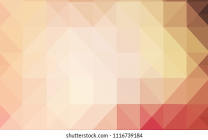 Light Pink, Yellow vector abstract mosaic background. Shining polygonal illustration, which consist of triangles. New template for your brand book.