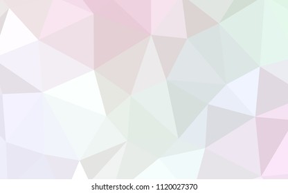 Light Pink, Yellow vector abstract mosaic pattern. Colorful illustration in abstract style with triangles. Best triangular design for your business.