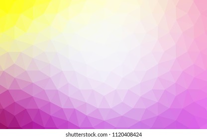 Light Pink, Yellow vector abstract mosaic backdrop. Polygonal abstract illustration with gradient. Completely new template for your banner.