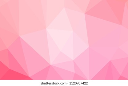 Light Pink, Yellow vector abstract mosaic backdrop. Colorful illustration in abstract style with triangles. A new texture for your web site.
