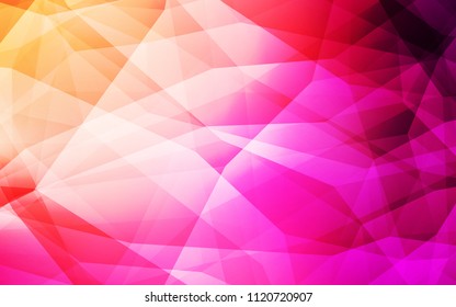 Light Pink, Yellow vector abstract polygonal pattern. Colorful illustration in polygonal style with gradient. Polygonal design for your web site.