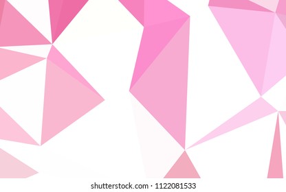Light Pink, Yellow vector abstract polygonal background. Triangular geometric sample with gradient.  Polygonal design for your web site.