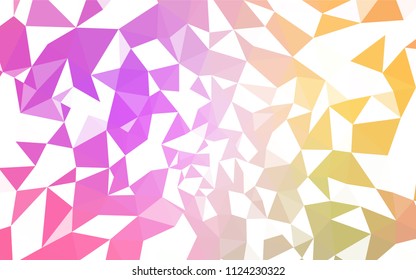 Light Pink, Yellow vector abstract polygonal template. Glitter abstract illustration with an elegant triangles. Textured pattern for your backgrounds.