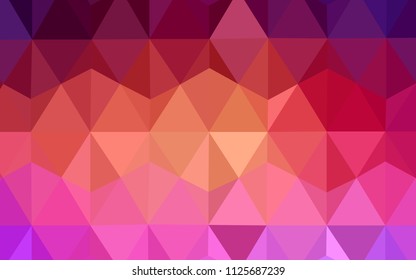 Light Pink, Yellow vector abstract polygonal background. Geometric illustration in Origami style with gradient.  A new texture for your web site.