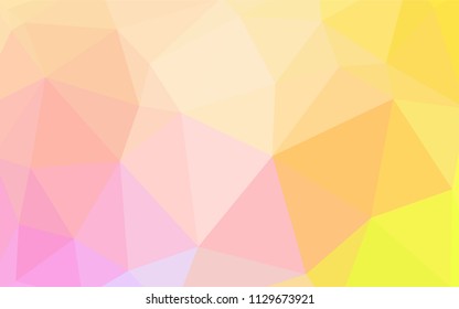 Light Pink, Yellow vector abstract mosaic backdrop. Colorful illustration in abstract style with triangles. A completely new design for your leaflet.