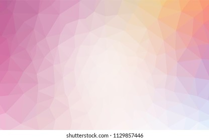 Light Pink, Yellow vector abstract mosaic pattern. Creative illustration in halftone style with triangles. Brand new design for your business.