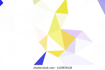 Light Pink, Yellow vector abstract mosaic backdrop. Glitter abstract illustration with an elegant triangles. Triangular pattern for your design.