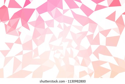 Light Pink, Yellow vector abstract mosaic background. Triangular geometric sample with gradient.  Template for cell phone's backgrounds.