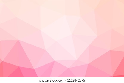 Light Pink, Yellow vector abstract polygonal pattern. Elegant bright polygonal illustration with gradient. Best triangular design for your business.