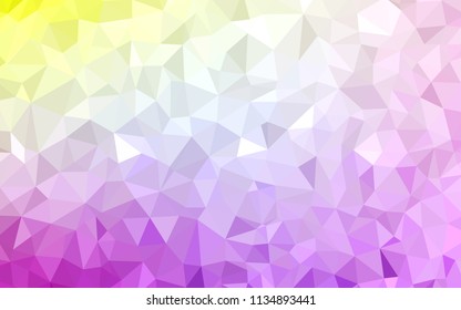 Light Pink, Yellow vector abstract polygonal pattern. Colorful illustration in abstract style with triangles. Template for cell phone's backgrounds.