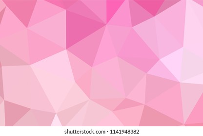 Light Pink, Yellow vector abstract mosaic backdrop. Polygonal abstract illustration with gradient. Template for cell phone's backgrounds.