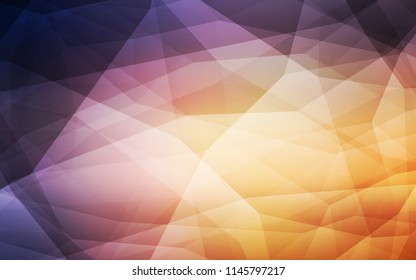 Light Pink, Yellow vector abstract polygonal template. Shining polygonal illustration, which consist of triangles. Best triangular design for your business.
