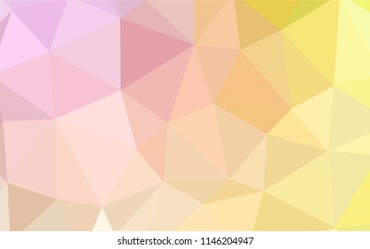 Light Pink, Yellow vector abstract mosaic background. Creative geometric illustration in Origami style with gradient. A new texture for your web site.