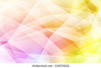 Light Pink, Yellow vector abstract polygonal pattern. Colorful illustration in polygonal style with gradient. Best triangular design for your business.