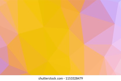 Light Pink, Yellow vector abstract mosaic backdrop. Glitter abstract illustration with an elegant triangles. New template for your brand book.