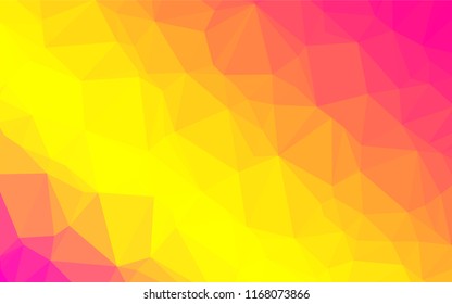 Light Pink, Yellow vector abstract mosaic pattern. Shining colored illustration in a Brand new style. The best triangular design for your business.