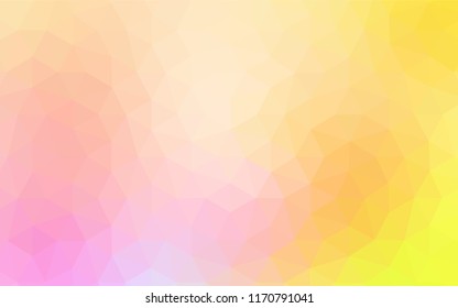 Light Pink, Yellow vector abstract polygonal background. Geometric illustration in Origami style with gradient.  New template for your brand book.