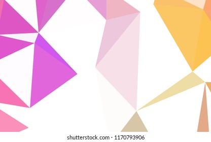 Light Pink, Yellow vector abstract polygonal background. A completely new color illustration in a polygonal style. Brand new design for your business.