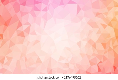 Light Pink, Yellow vector abstract polygonal pattern. Shining polygonal illustration, which consist of triangles. Template for cell phone's backgrounds.