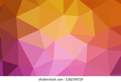 Light Pink, Yellow vector abstract mosaic background. Modern abstract illustration with triangles. Polygonal design for your web site.