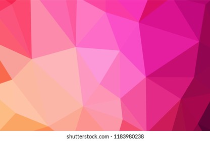 Light Pink, Yellow vector abstract mosaic pattern. Creative illustration in halftone style with triangles. A completely new design for your leaflet.