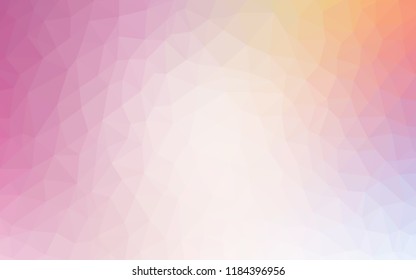Light Pink, Yellow vector abstract polygonal pattern. Shining colorful illustration with triangles. Pattern for a brand book's backdrop.