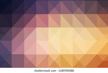 Light Pink, Yellow vector abstract polygonal template. Modern abstract illustration with triangles. The best triangular design for your business.