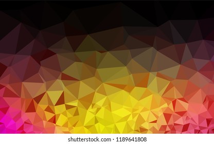 Light Pink, Yellow vector abstract polygonal texture. An elegant bright illustration with gradient. The best triangular design for your business.