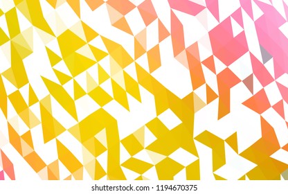 Light Pink, Yellow vector abstract mosaic pattern. Creative geometric illustration in Origami style with gradient. A completely new design for your business.