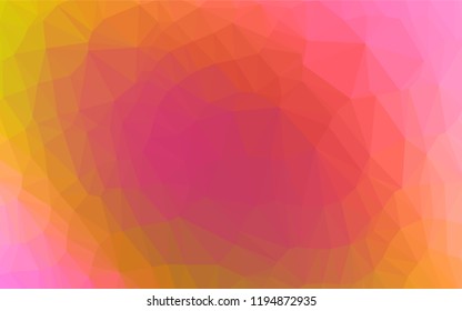 Light Pink, Yellow vector abstract polygonal layout. Geometric illustration in Origami style with gradient.  A completely new template for your business design.