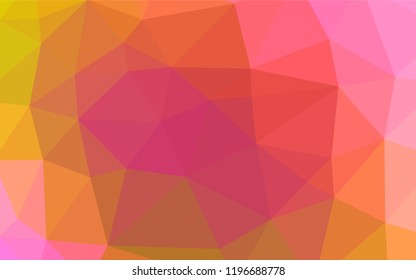 Light Pink, Yellow vector abstract mosaic pattern. Brand new colored illustration in blurry style with gradient. The best triangular design for your business.