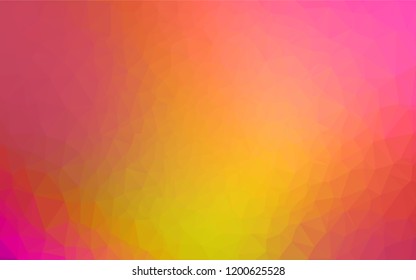 Light Pink, Yellow vector abstract mosaic backdrop. Shining illustration, which consist of triangles. Brand new design for your business.