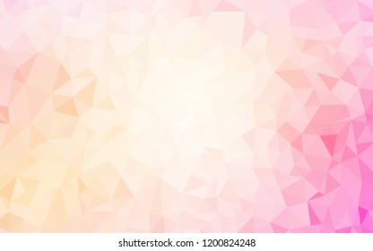 Light Pink, Yellow vector abstract mosaic background. Polygonal abstract illustration with gradient. Brand new style for your business design.